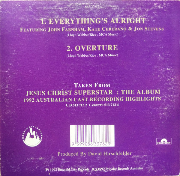 John Farnham, Kate Ceberano & Jon Stevens : Everything's Alright (CD, Single)