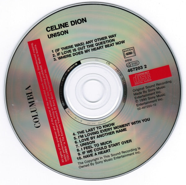 Céline Dion : Unison (CD, Album, RE)