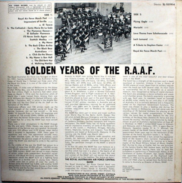 Royal Australian Air Force Central Band* Under The Baton Of Squadron Leader R.A.Y. Mitchell, R.A.A.F.* : Jubilee (LP, Album, Promo)