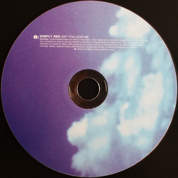 Simply Red : Say You Love Me (CD, Single, CDP)