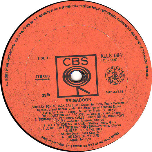 Shirley Jones (2) • Jack Cassidy • Susan Johnson (4) • Frank Porretta : Brigadoon (LP, Album)