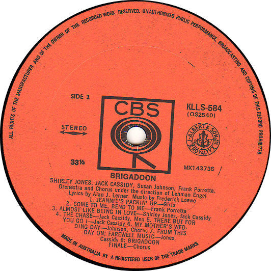 Shirley Jones (2) • Jack Cassidy • Susan Johnson (4) • Frank Porretta : Brigadoon (LP, Album)