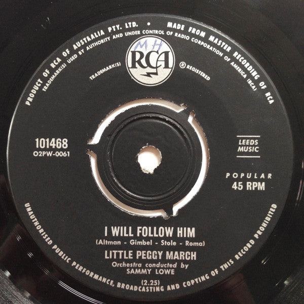 Little Peggy March* : I Will Follow Him (7", Single, 3-P)