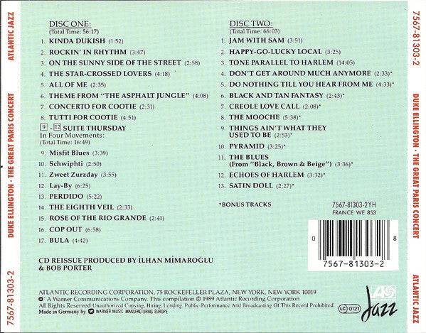 Duke Ellington : The Great Paris Concert (2xCD)