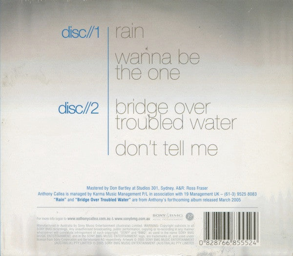 Anthony Callea : Rain // Bridge Over Troubled Water (2xCD, Single, Ltd)