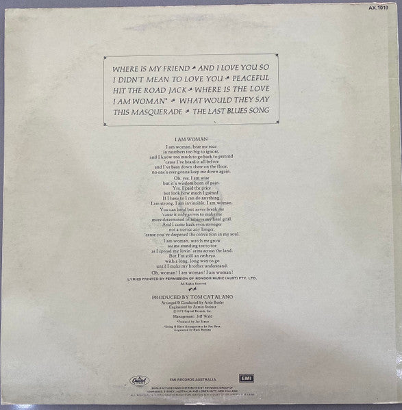 Helen Reddy : I Am Woman (LP, Album, RE)
