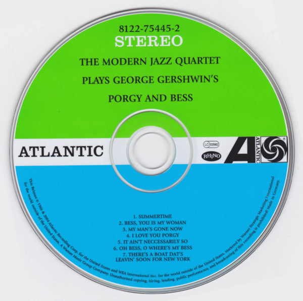 The Modern Jazz Quartet : The Modern Jazz Quartet Plays George Gershwin's Porgy & Bess (CD, Album, RE, RM)