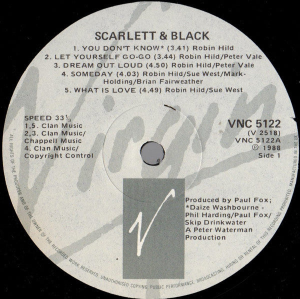 Scarlett & Black : Scarlett And Black (LP, Album)