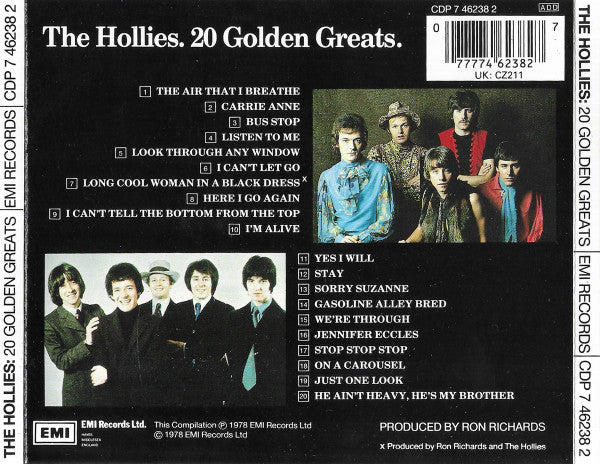 The Hollies : 20 Golden Greats (CD, Comp, RE, RM)