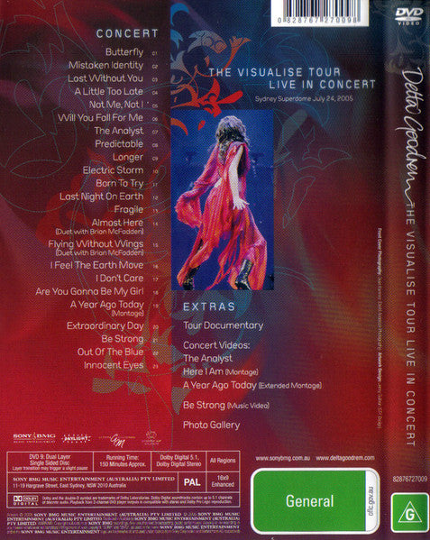 Delta Goodrem : The Visualise Tour (Live In Concert) (DVD-V, Multichannel, PAL)