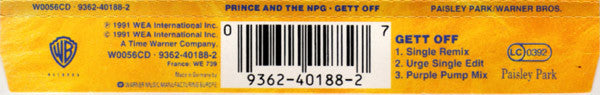 Prince And The NPG* : Gett Off (CD, Single)