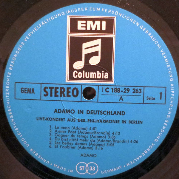 Adamo : Adamo In Deutschland (Live-Konzert Aus Der Philharmonie In Berlin) (2xLP, Album)