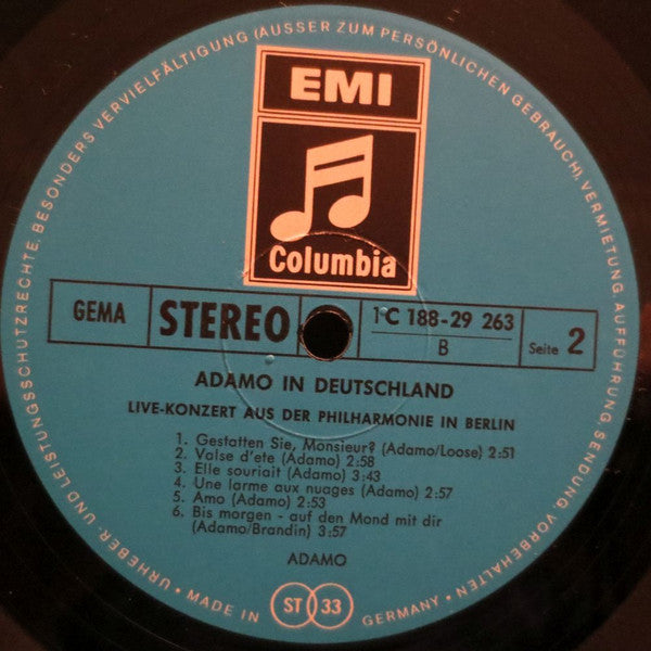 Adamo : Adamo In Deutschland (Live-Konzert Aus Der Philharmonie In Berlin) (2xLP, Album)