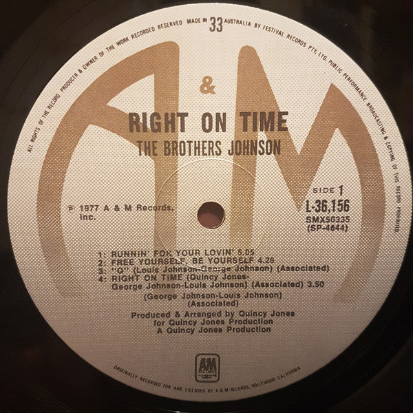 The Brothers Johnson* : Right On Time (LP, Album)