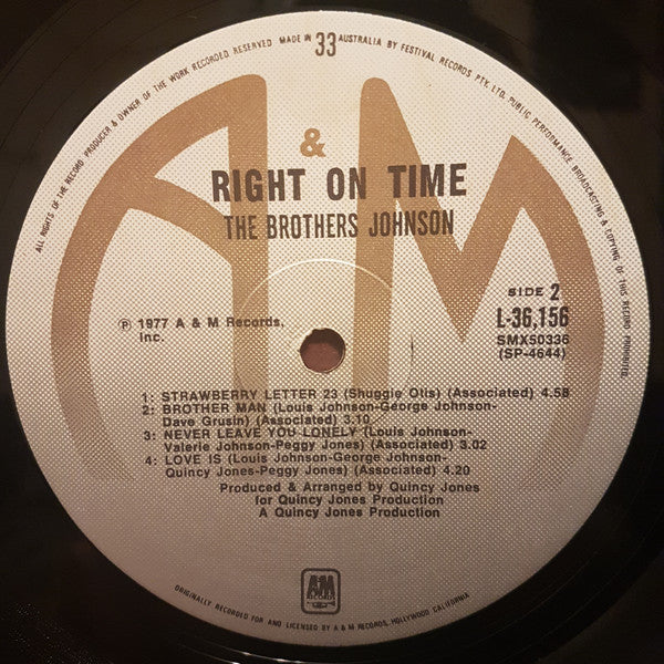 The Brothers Johnson* : Right On Time (LP, Album)