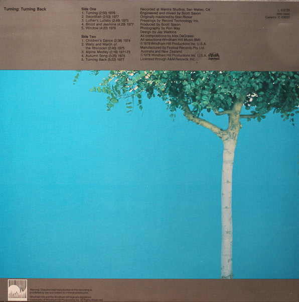 Alex DeGrassi* : Turning: Turning Back (LP, Album)