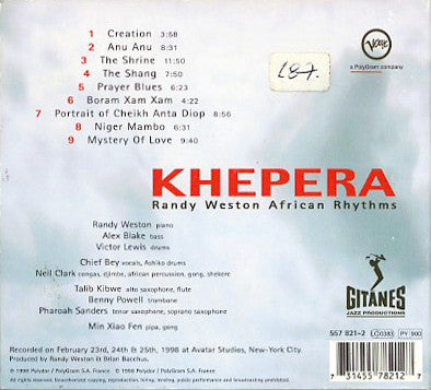 Randy Weston : Khepera (CD, Album, Dig)