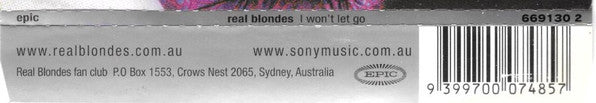 Real Blondes : I Won't Let Go (CD, Single, Enh)