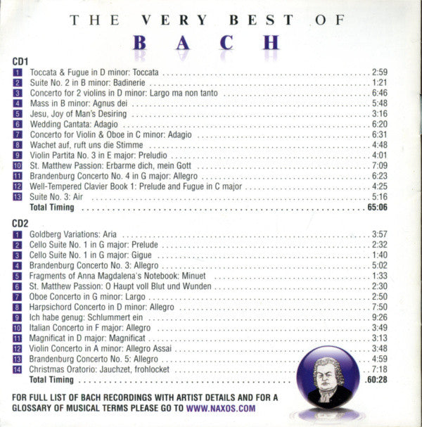 Johann Sebastian Bach : The Very Best Of Bach (2xCD, Comp)