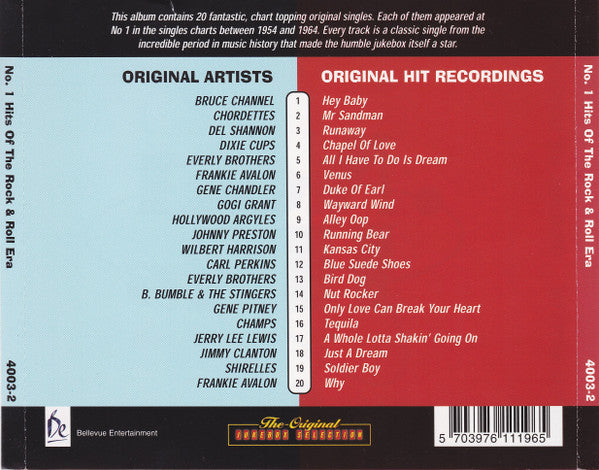 Various : No. 1 Hits Of The Rock & Roll Era (CD, Comp)