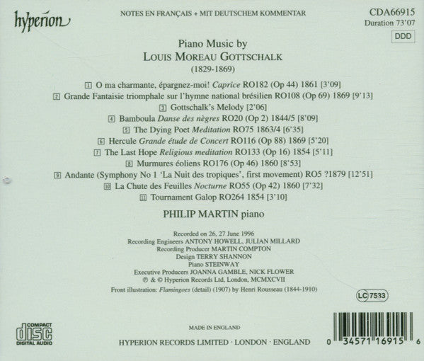 Gottschalk* - Philip Martin (3) : Piano Music - 3 (CD, Album)