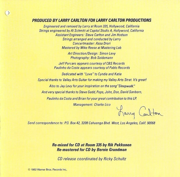 Larry Carlton : Sleepwalk (CD, Album, RE, RM)