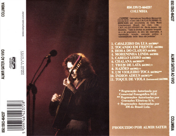 Almir Sater : Ao Vivo (CD, Album, RE, RP, AG)