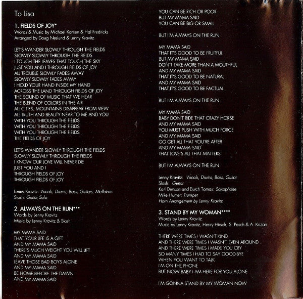 Lenny Kravitz : Mama Said (CD, Album)