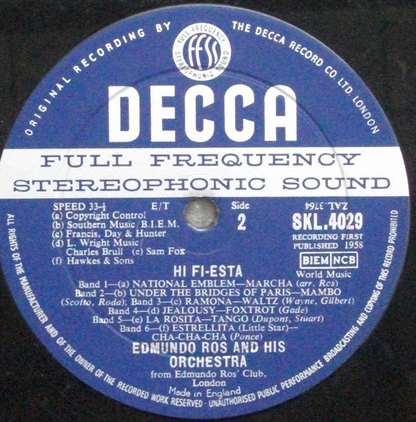 Edmundo Ros And His Orchestra* : Hi Fi-esta (LP, Album)