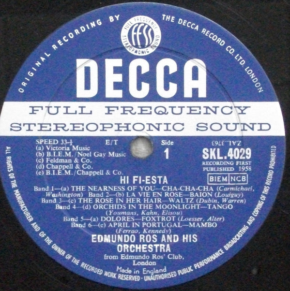 Edmundo Ros And His Orchestra* : Hi Fi-esta (LP, Album)