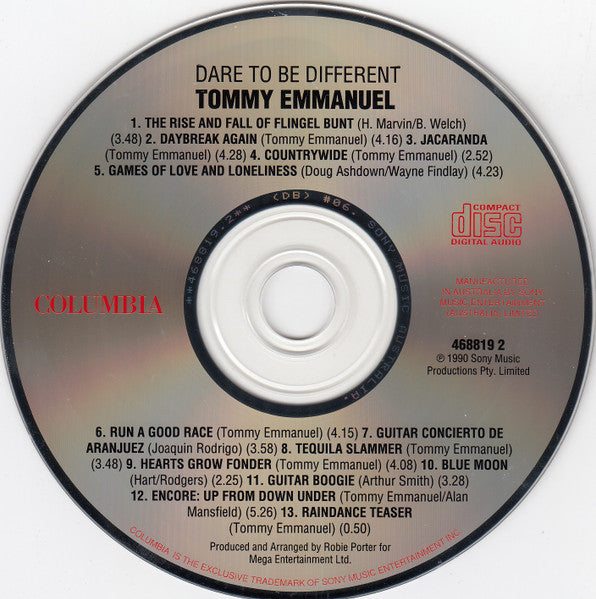 Tommy Emmanuel : Dare To Be Different (CD, Album, RE)