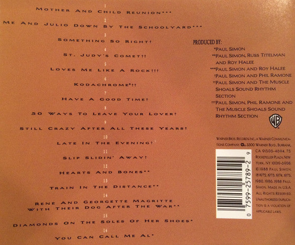 Paul Simon : Negotiations And Love Songs (1971-1986) (CD, Comp, RP, wea)