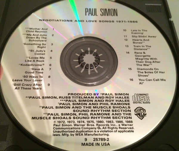 Paul Simon : Negotiations And Love Songs (1971-1986) (CD, Comp, RP, wea)