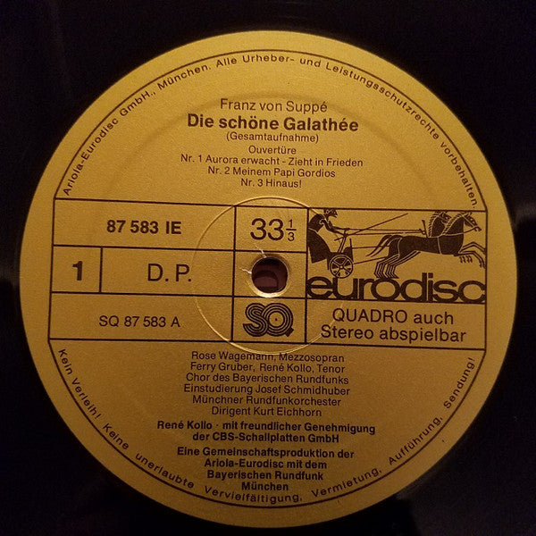Franz von Suppé ; Anna Moffo, René Kollo, Rose Wagemann, Ferry Gruber : Die Schöne Galathée - Gesamtaufnahme (LP, Quad)