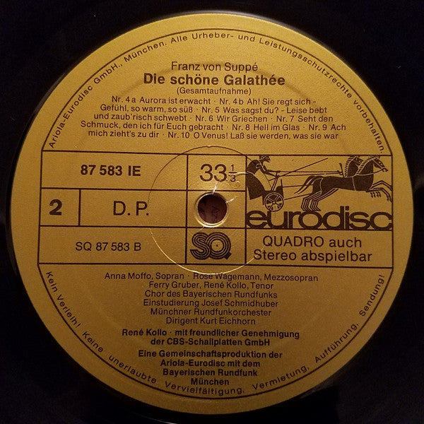 Franz von Suppé ; Anna Moffo, René Kollo, Rose Wagemann, Ferry Gruber : Die Schöne Galathée - Gesamtaufnahme (LP, Quad)