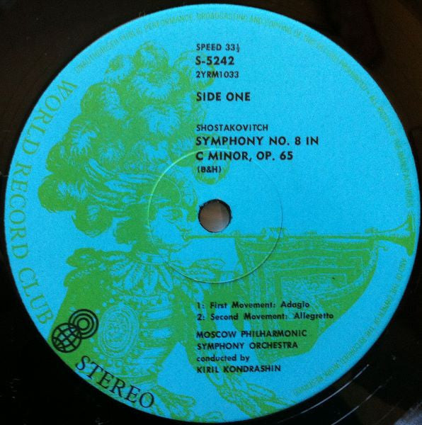 Dmitri Shostakovich, Moscow Philharmonic Orchestra, Kiril Kondrashin : Symphony No. 8 In C Minor, Op. 65 (LP, Album, Club)