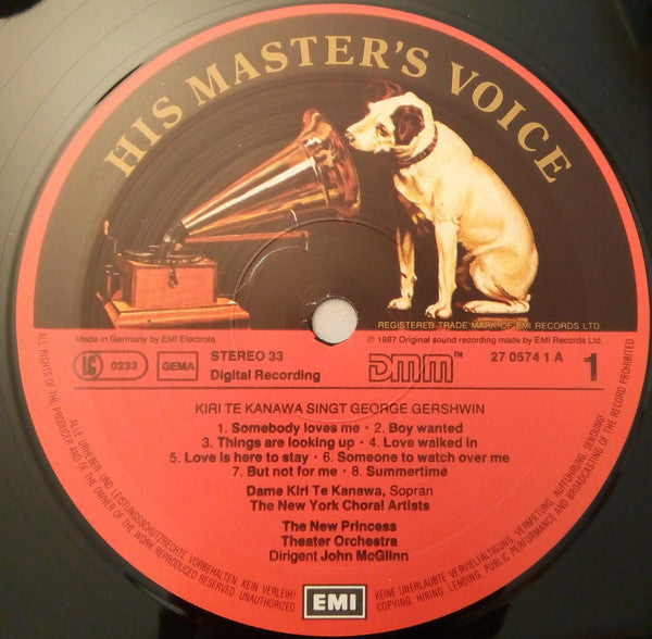 Kiri Te Kanawa - John McGlinn, The New Princess Theater Orchestra : Kiri Sings Gershwin (LP, Gat)