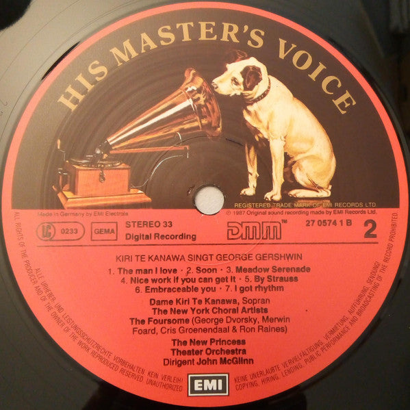 Kiri Te Kanawa - John McGlinn, The New Princess Theater Orchestra : Kiri Sings Gershwin (LP, Gat)