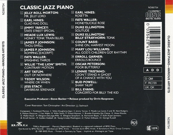 Various : Classic Jazz Piano (1927-1957) (CD, Comp, RM)