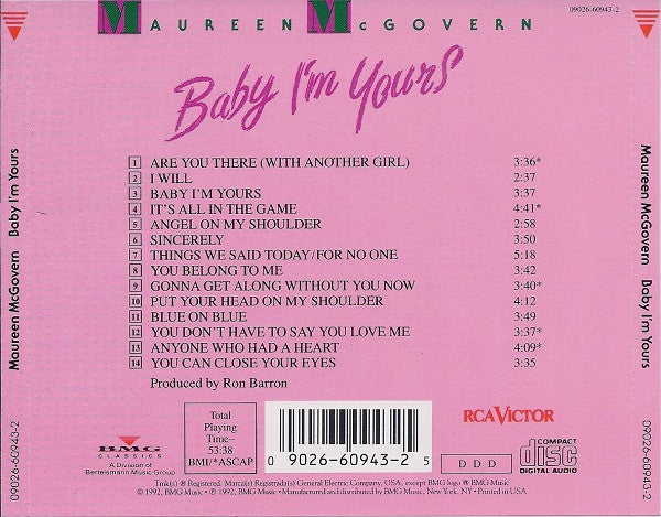 Maureen McGovern : Baby I'm Yours (CD, Comp)