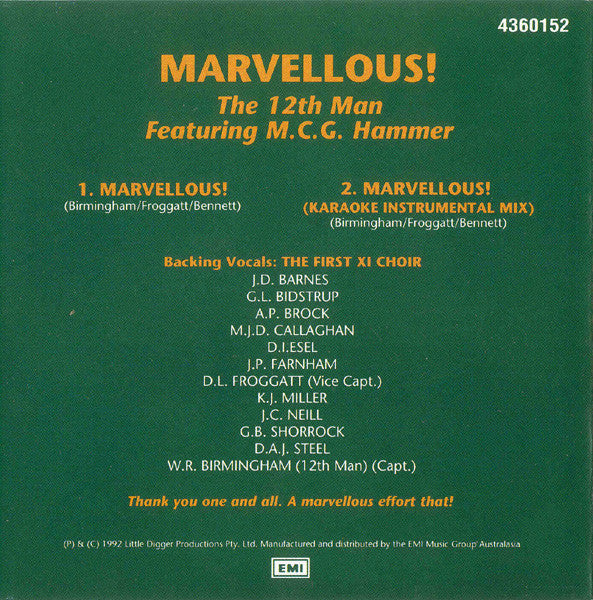 The 12th Man : Marvellous! (CD, Single)