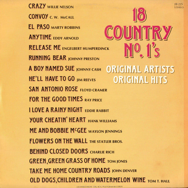 Various : Country No. 1's (LP, Comp)