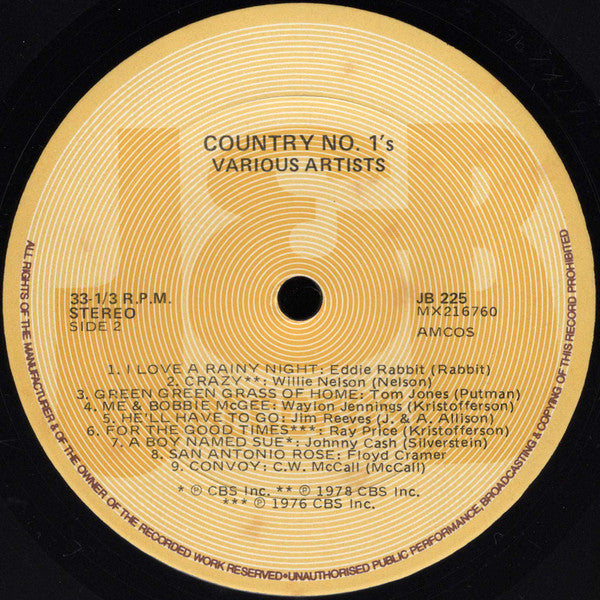 Various : Country No. 1's (LP, Comp)