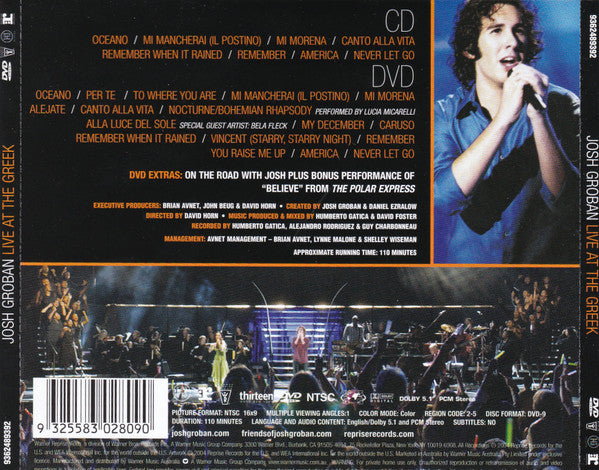 Josh Groban : Live At The Greek (DVD, NTSC + CD, Album)