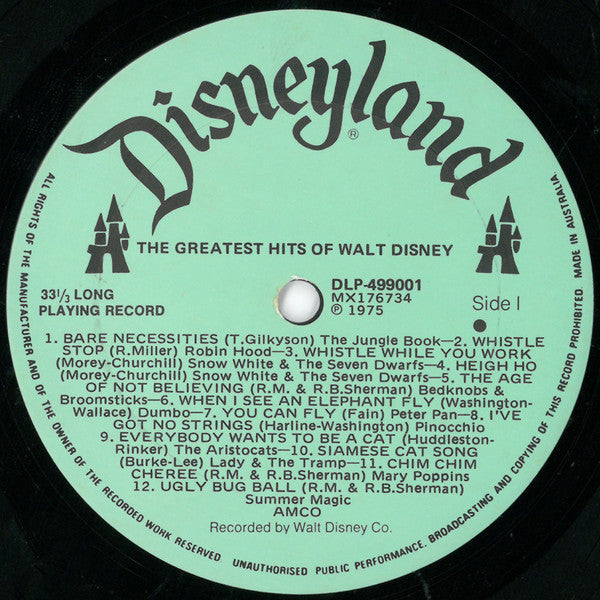 Various : The Greatest Hits Of Walt Disney (LP, Comp)
