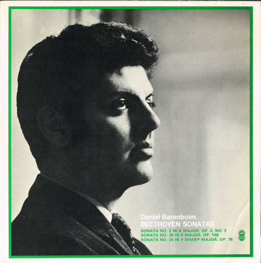 Beethoven* - Daniel Barenboim : Piano Sonatas No. 2 In A, Op. 2 No. 2; No. 30 In E, Op. 109; No. 24, In F Sharp, Op. 78 (LP, Album, Club, 1st)