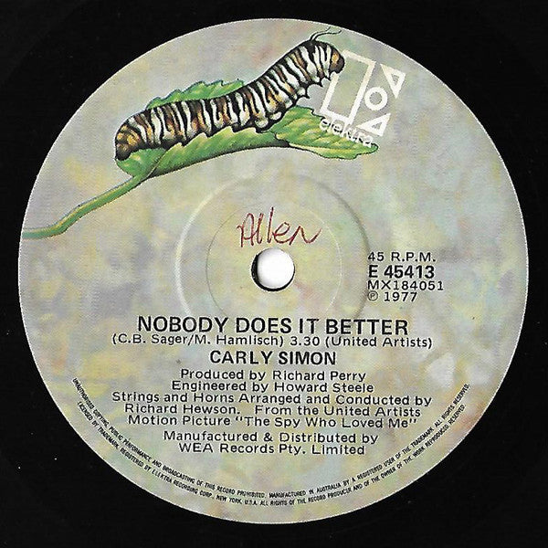 Carly Simon : Nobody Does It Better (7", Single)