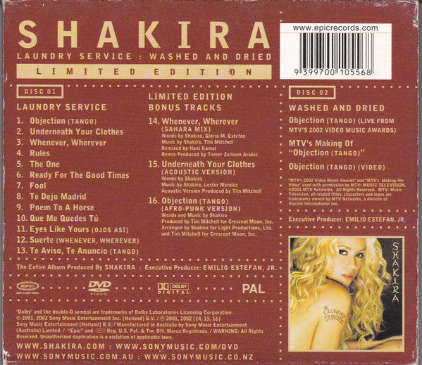Shakira : Laundry Service: Washed And Dried (CD, Album, S/Edition + DVD-V, PAL + Ltd)