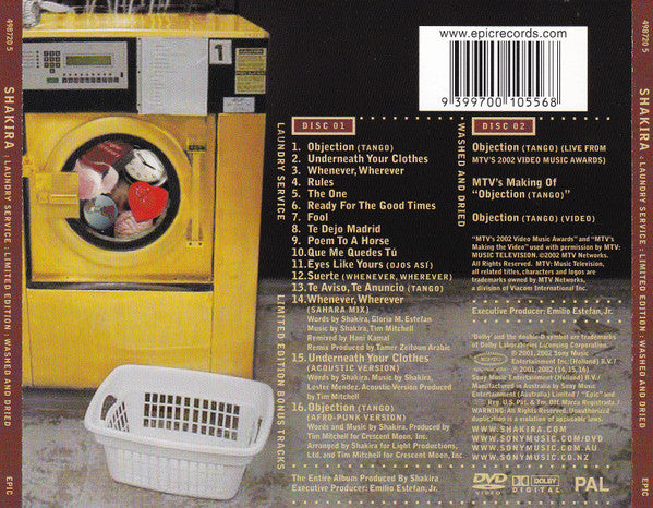 Shakira : Laundry Service: Washed And Dried (CD, Album, S/Edition + DVD-V, PAL + Ltd)