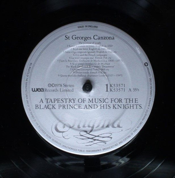 St. George's Canzona : A Tapestry Of Music For The Black Prince And His Knights (LP, Gat)